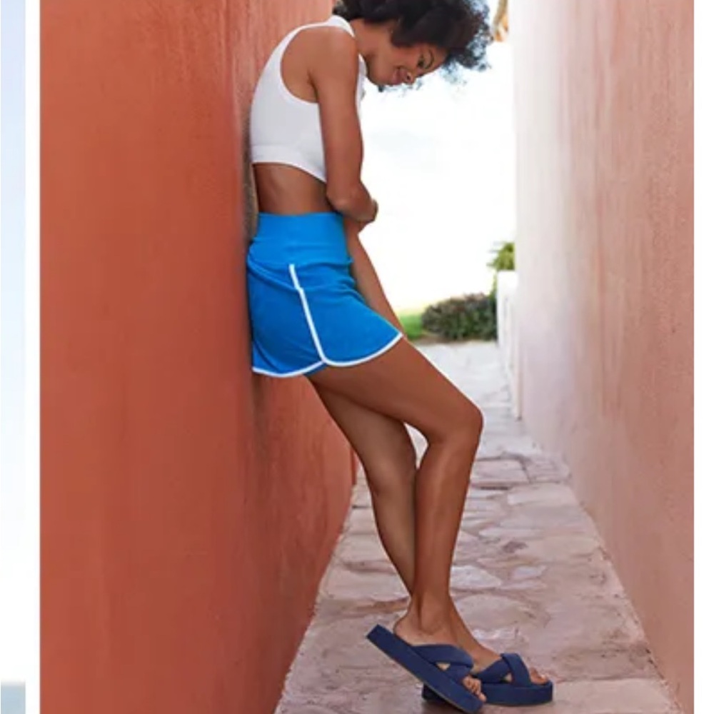 NEW AERIE Women's terry cloth high waist blue skort size S